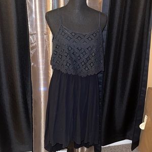 Black dress with lace accent top